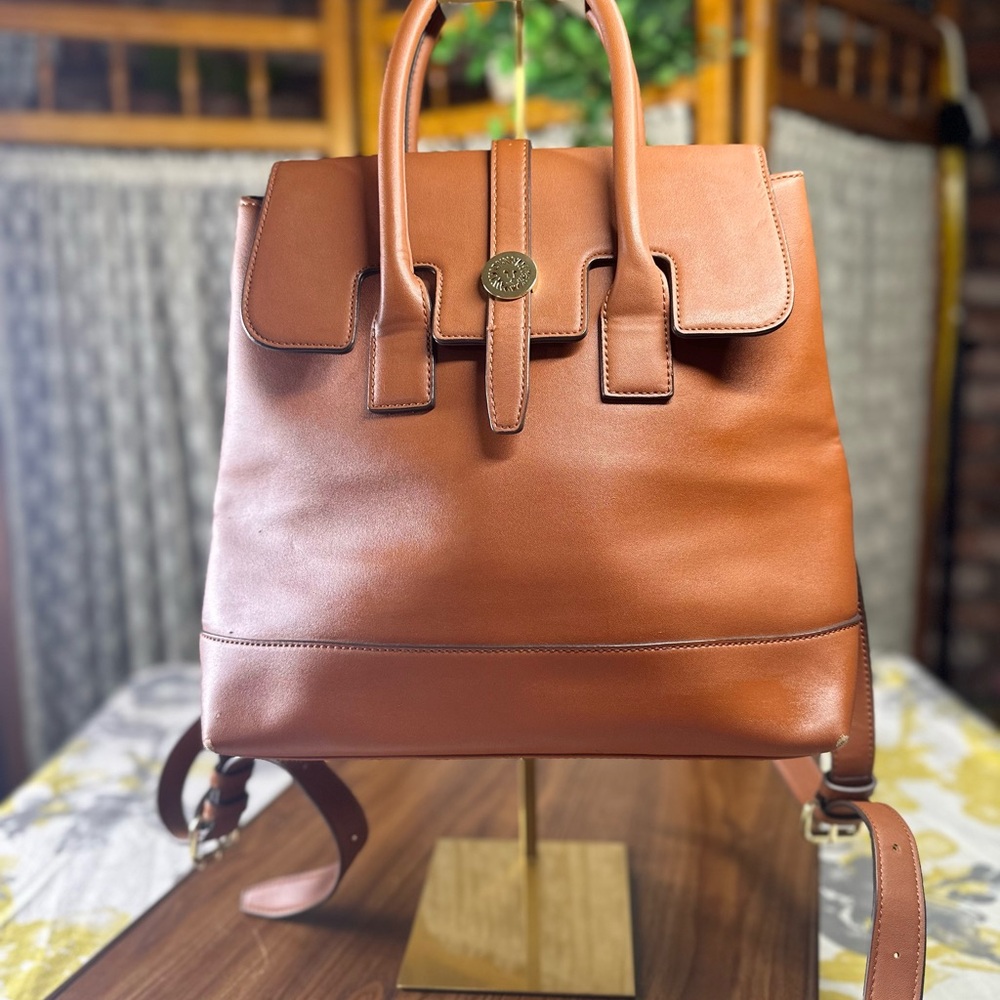 Anne Klein Brown Backpack with Structured Design
